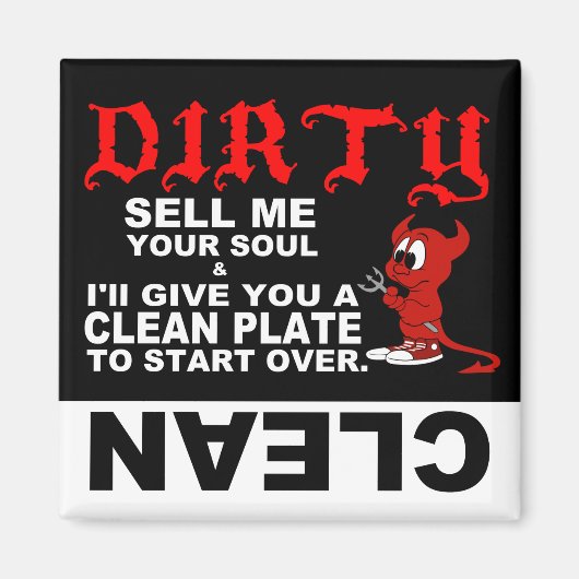 Schone Vuile Vaatwasser magneet: VERKOOP ME UW ZIE Magneet (Voorkant)