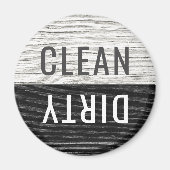 Schone Vuile Vaatwasser Rustiek Verweerd Hout WB Magneet (Voorkant)