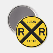 Schone Vuile Vaatwasser Spoorwegovergang Magneet (Voorkant / Achterkant)