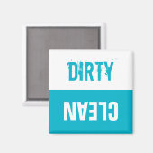 Schone vuile vaatwasser teken magneten | Aqua blau (Voorkant / Achterkant)