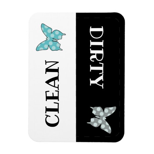 Schone, vuile vaatwasvlinder magneet (Verticaal)