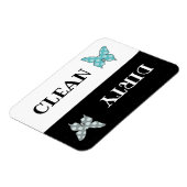 Schone, vuile vaatwasvlinder magneet (Linkerzijde)