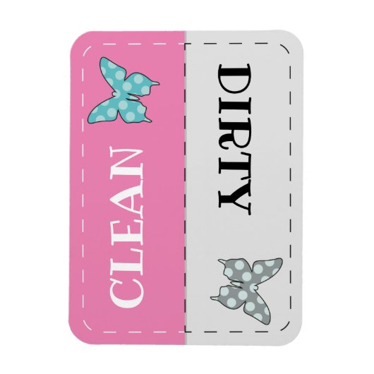 Schone, vuile vaatwasvlinder magneet (Verticaal)