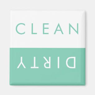 Schone/vuile wasmachine Magnet in Mint/White