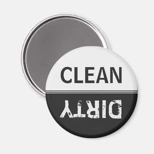 Schone Vuile Zwart-wit Vaatwasser Magneet (Voorkant / Achterkant)