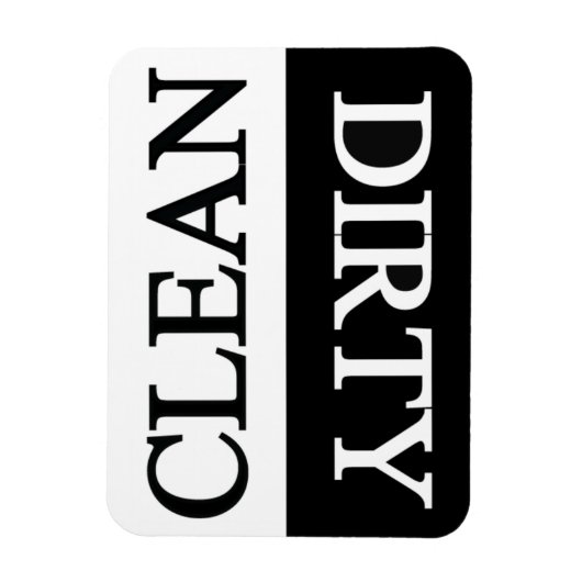 Schone vuile zwarte afwasmachine magneet (Verticaal)