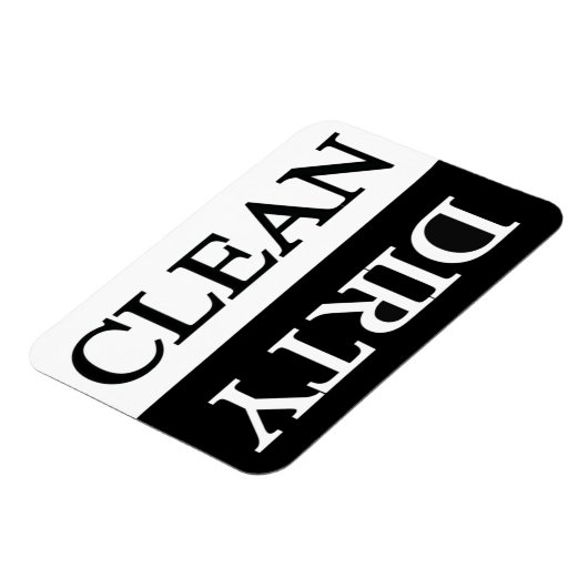 Schone vuile zwarte afwasmachine magneet (Linkerzijde)