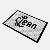 Schone wasruimte voor zwarte en witte Tegel Deurmat (Schuin)