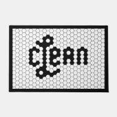 Schone wasruimte voor zwarte en witte Tegel Deurmat (Voorkant)