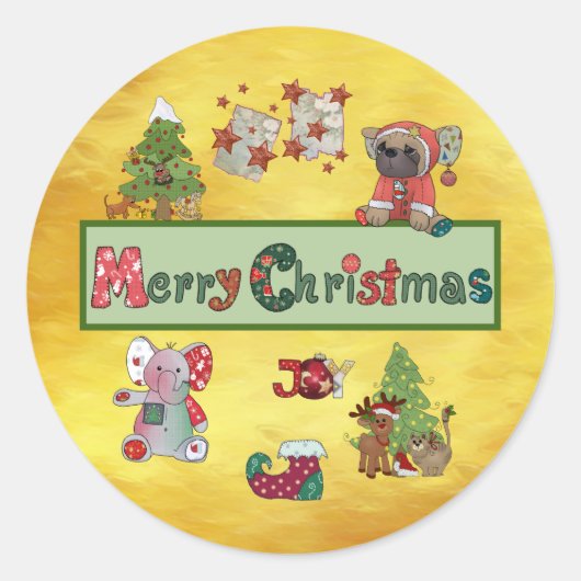 Schöne Weihnachten Ronde Sticker (Voorkant)
