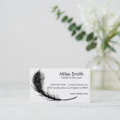 Schone witte achtergrond zwart, eenvoudig ontwerp visitekaartje (Staand voorkant)