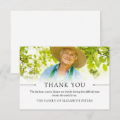 Schone witte eenvoudige foto sympathie dank u bedankkaart (Voorkant / Achterkant)