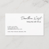 Schone witte naam in het Manuscript van de Handtek Visitekaartje (Voorkant)