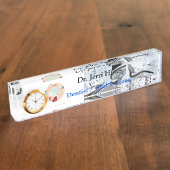 Schone, witte, orale chirurg Acrylaat Naambordje (Zijkant)