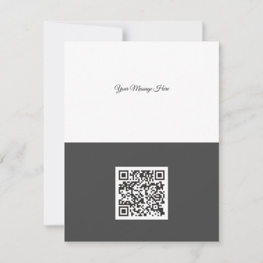 Schone, witte, zakelijke QR-code hartslag Feestdagenkaart (Achterkant)