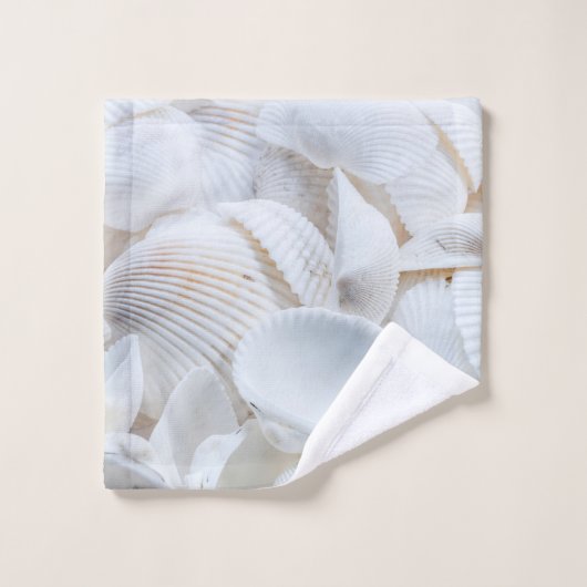 Schone witte zeeschelpen schoonheid in Natuur Bad Handdoek (Wasdoekje)