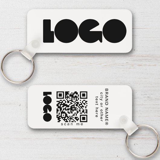 Schone Zaken Logo & QR Code, Bedrijf Horizontaal Sleutelhanger