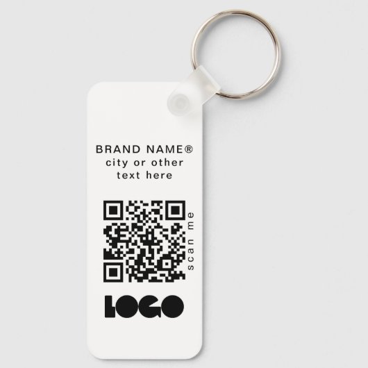 Schone Zaken Logo & QR Code, Bedrijf Horizontaal Sleutelhanger (Achterkant)