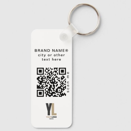 Schone Zaken Logo & QR Code, Verticale Bedrijf Sleutelhanger (Achterkant)