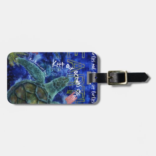 Schone Zee Turtle Art Bagagelabel (Voorkant horizontaal)