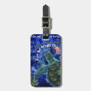 Schone Zee Turtle Art Bagagelabel