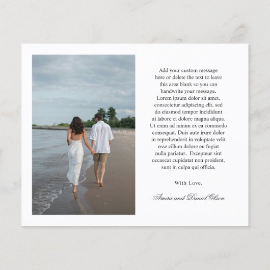 Schone zwart-wit budget bruiloft Dank u (Achterkant)