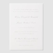 Schone zwart-wit elegante bruiloft vellum uitnodigingen (Voorkant)