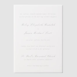 Schone zwart-wit elegante bruiloft vellum uitnodigingen