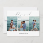 Schone zwart-wit foto moderne bruiloft bedankkaart (Voorkant)