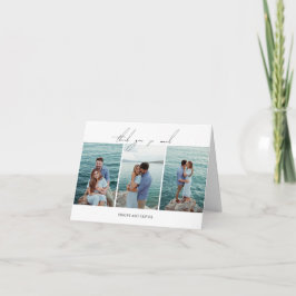 Schone zwart-wit foto moderne bruiloft bedankkaart