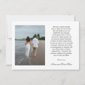 Schone zwart-wit klassieke bruiloft bedankkaart (Achterkant)