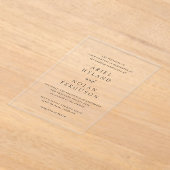 Schone zwart-wit moderne bruiloft acryl uitnodigingen (Laagn)