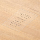 Schone zwart-wit moderne bruiloft acryl uitnodigingen (Laagn)