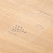 Schone zwart-wit moderne bruiloft acryl uitnodigingen (Laagn)