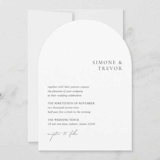 Schone zwart-wit moderne bruiloft kaart (Voorkant)