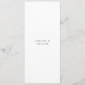 Schone zwart-wit moderne bruiloft menu (Achterkant)