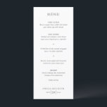 Schone zwart-wit moderne bruiloft menu<br><div class="desc">Modern huwelijksmenu met een eenvoudig maar elegant ontwerp met klassieke seriële lettertypen.</div>