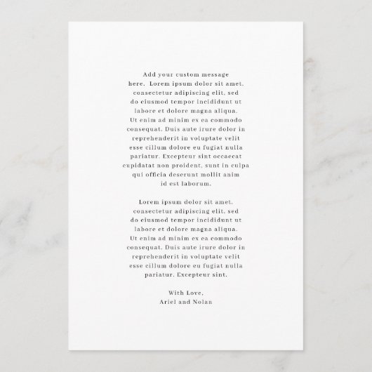 Schone zwart-wit moderne bruiloft menu (Achterkant)