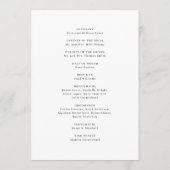 Schone zwart-wit moderne bruiloft programmakaart (Achterkant)