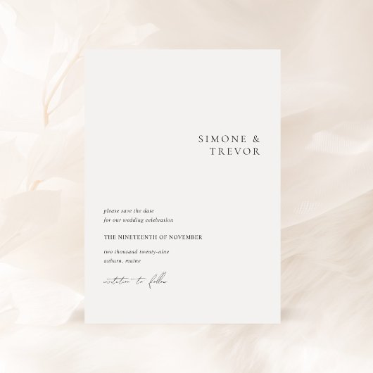 Schone zwart-wit moderne bruiloft save the date