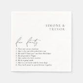 Schone zwart-wit moderne bruiloft servet (Voorkant)