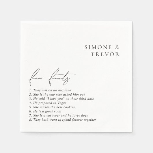 Schone zwart-wit moderne bruiloft servet (Voorkant)