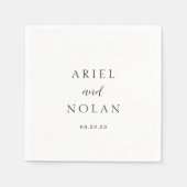 Schone zwart-wit moderne bruiloft servet (Voorkant)