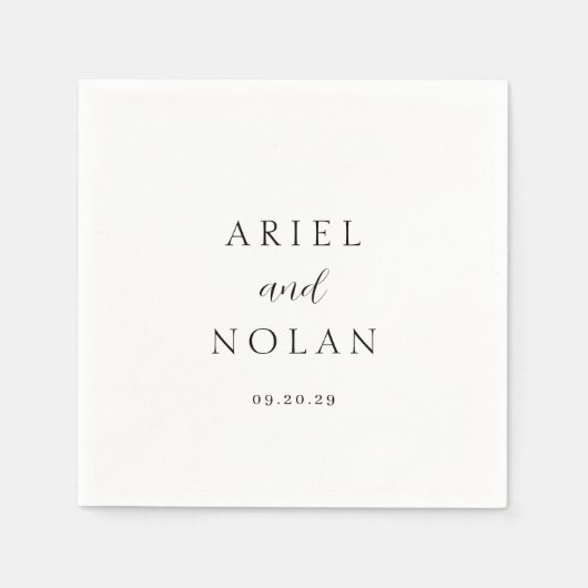 Schone zwart-wit moderne bruiloft servet (Voorkant)