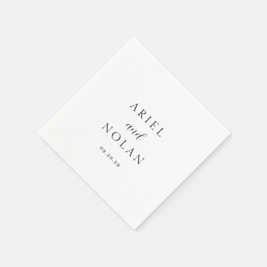 Schone zwart-wit moderne bruiloft servet (Hoek)