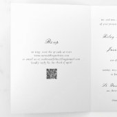 Schone zwart-wit QR-code Elegante bruiloft Drieluik Uitnodiging (Binnenzijde eerst)