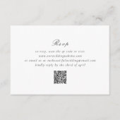 Schone zwart-wit QR-code Elegante bruiloft RSVP Kaartje (Voorkant)