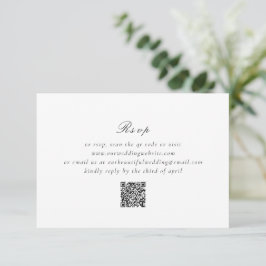 Schone zwart-wit QR-code Elegante bruiloft RSVP Kaartje