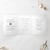 Schone zwart-wit QR Code Moderne bruiloft Drieluik Uitnodiging (Binnen)