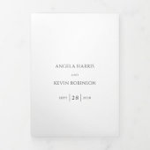 Schone zwart-wit QR Code Moderne bruiloft Drieluik Uitnodiging (Cover)